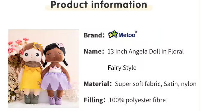 Angella Fées Florale,Peluche Féerique et Florissante