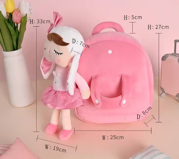 Cartable avec une peluche détachable