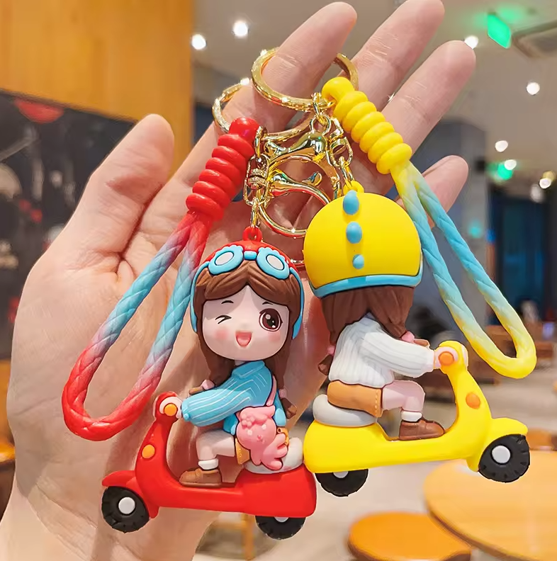Porte-cles 3D poupée de dessin animé créatif