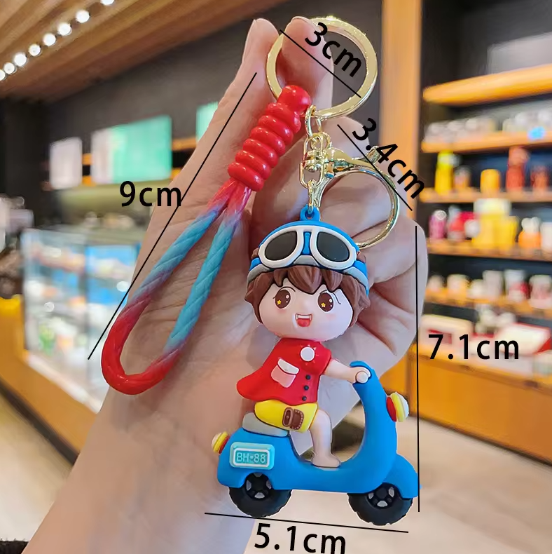 Porte-cles 3D poupée de dessin animé créatif