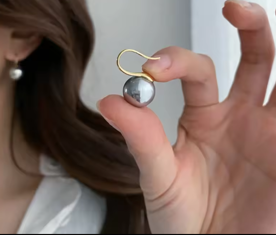 "Perla" Boucles d'oreilles élégantes en S925 plaqué en Or 18K & Rhodium