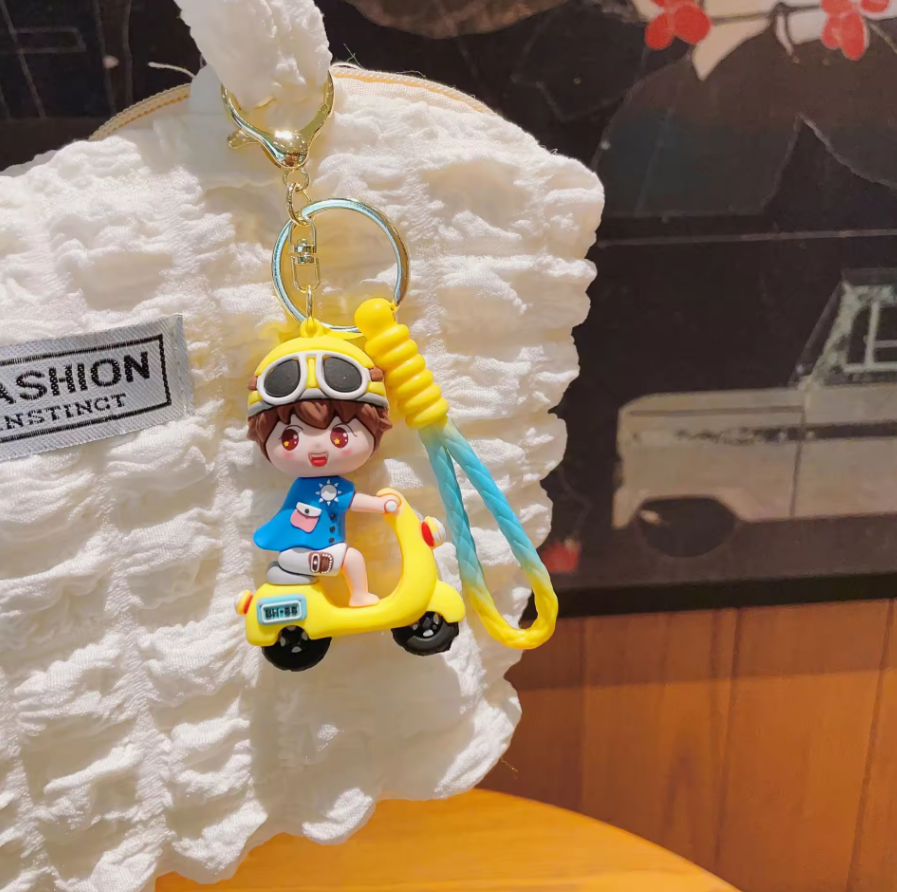 Porte-cles 3D poupée de dessin animé créatif