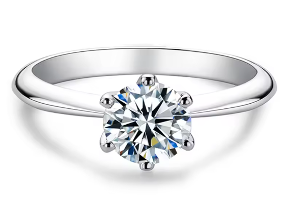 Bagues de Fiançailles en Moissanite de 0.5CT, plaquées rhodium avec certification