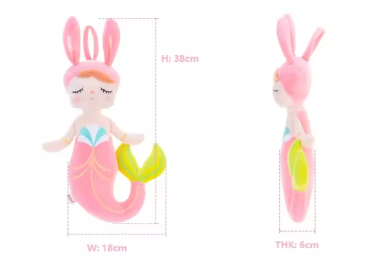 Angella Peluche de Sirène avec Sac-Cadeau