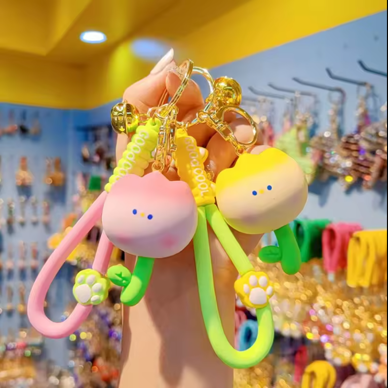Porte-clés tulipe en résine colorée