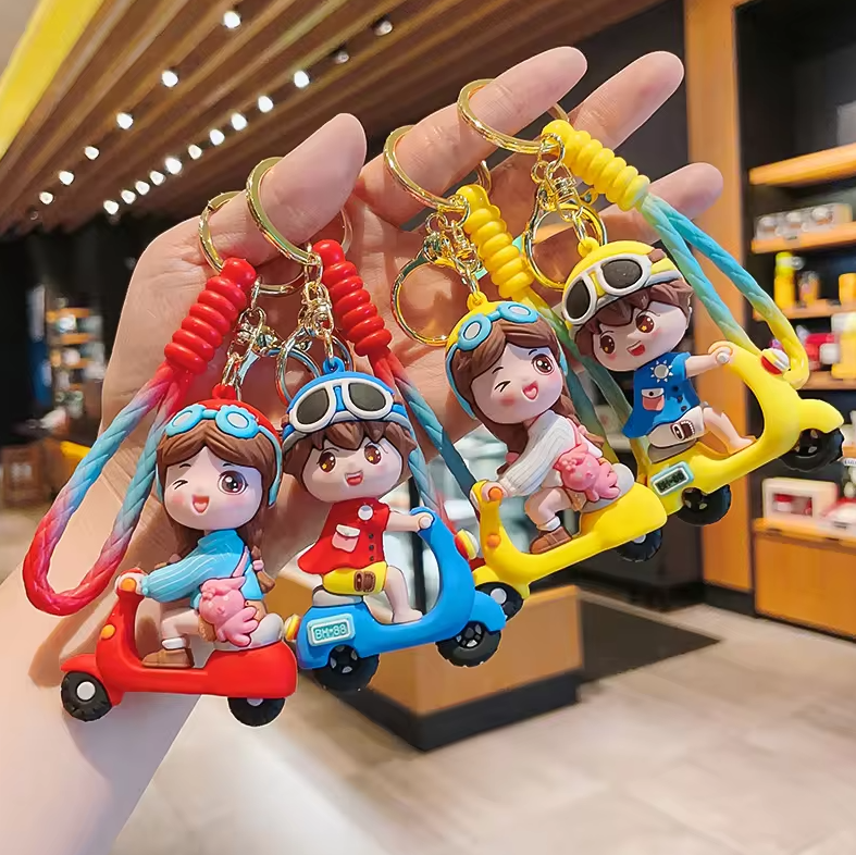 Porte-cles 3D poupée de dessin animé créatif