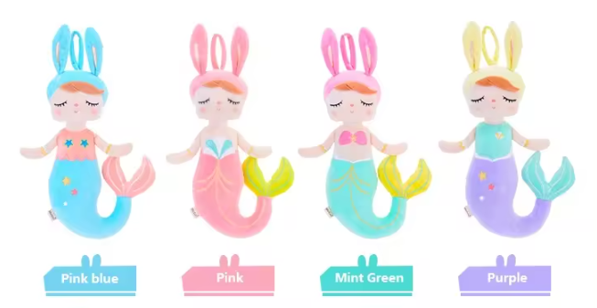 Angella Peluche de Sirène avec Sac-Cadeau