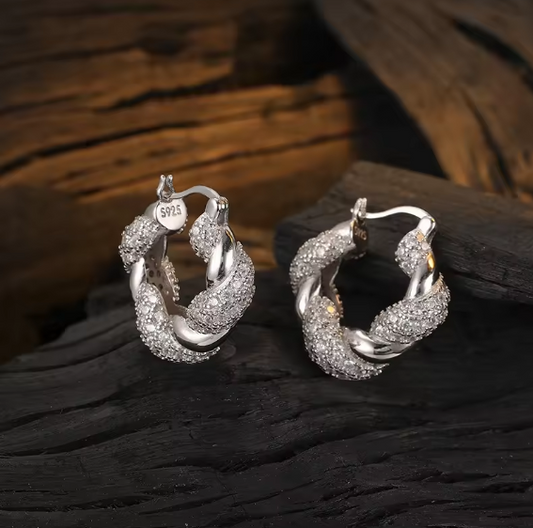 Boucles d'oreilles en Argent Sterling 925 ornées de charmes tendance en zircone cubique