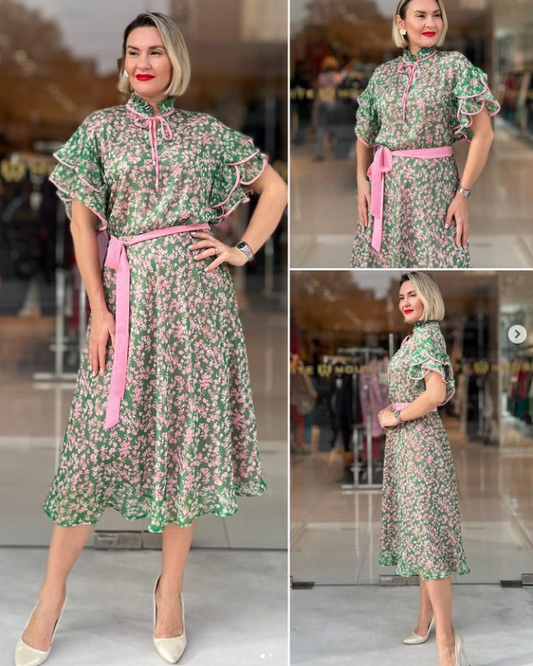 Robe Florale Élégante en Tissu Haut de Gamme