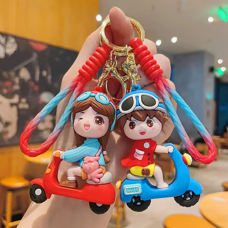 Porte-cles 3D poupée de dessin animé créatif