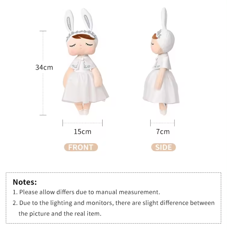 Peluche Angela Butter: Princesse Mariée Douce en Robe Blanche