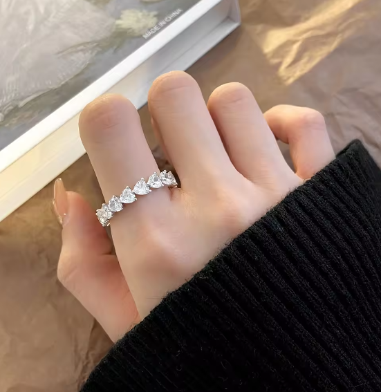 Éclat Royale - Bague en Argent Sterling S925 avec Zircones 5A et Plaquage Or Blanc