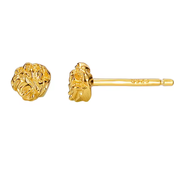 Fleur en argent sterling 925 plaqués en or 18 K et en Rhodium