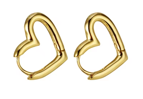 Coeur boucles d'oreilles : Plaqué Rhodium, Plaqué Or 18 carats