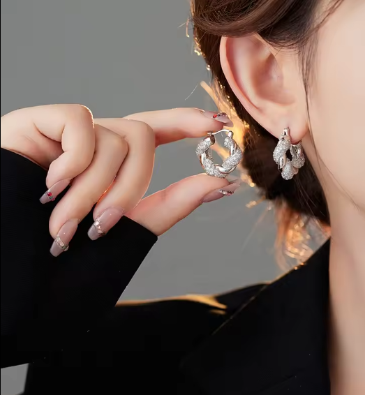Boucles d'oreilles en Argent Sterling 925 ornées de charmes tendance en zircone cubique