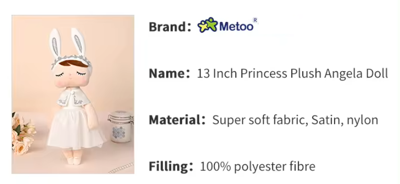 Peluche Angela Butter: Princesse Mariée Douce en Robe Blanche