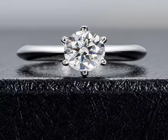 Bagues de Fiançailles en Moissanite de 0.5CT, plaquées rhodium avec certification