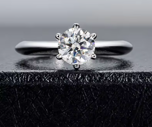 Bagues de Fiançailles en Moissanite de 0.5CT, plaquées rhodium avec certification