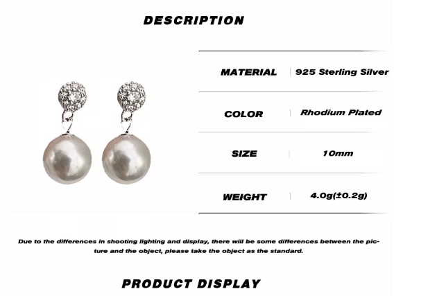Boucles d'oreilles de haute joaillerie françaises ornées de perles ovales en zircon et argent