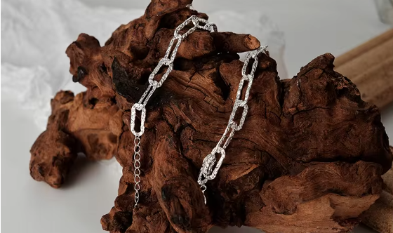 Collier Chaîne Paperclip en Argent Sterling 925 & Or 18K style tendance