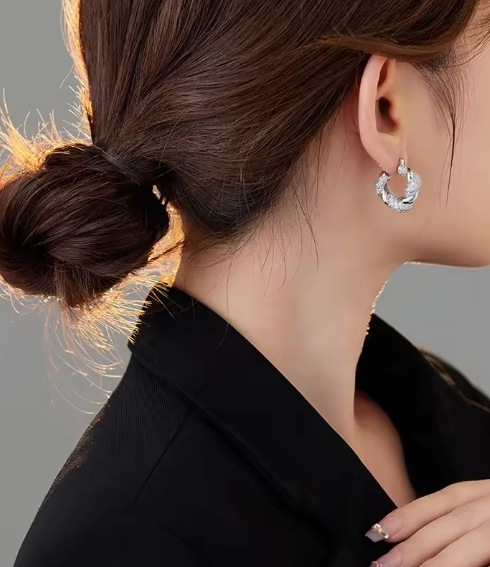 Boucles d'oreilles en Argent Sterling 925 ornées de charmes tendance en zircone cubique
