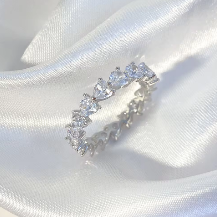 Éclat Royale - Bague en Argent Sterling S925 avec Zircones 5A et Plaquage Or Blanc