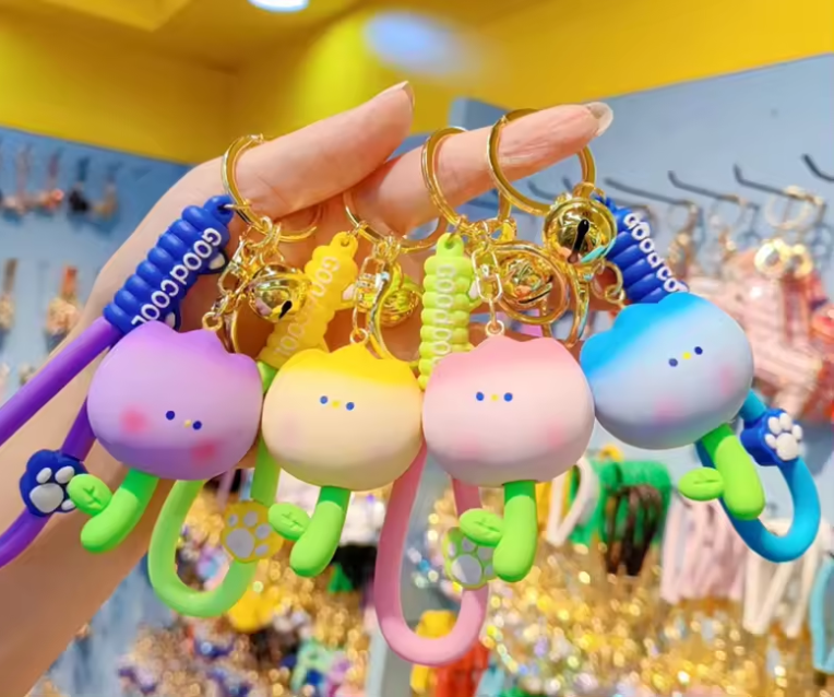 Porte-clés tulipe en résine colorée