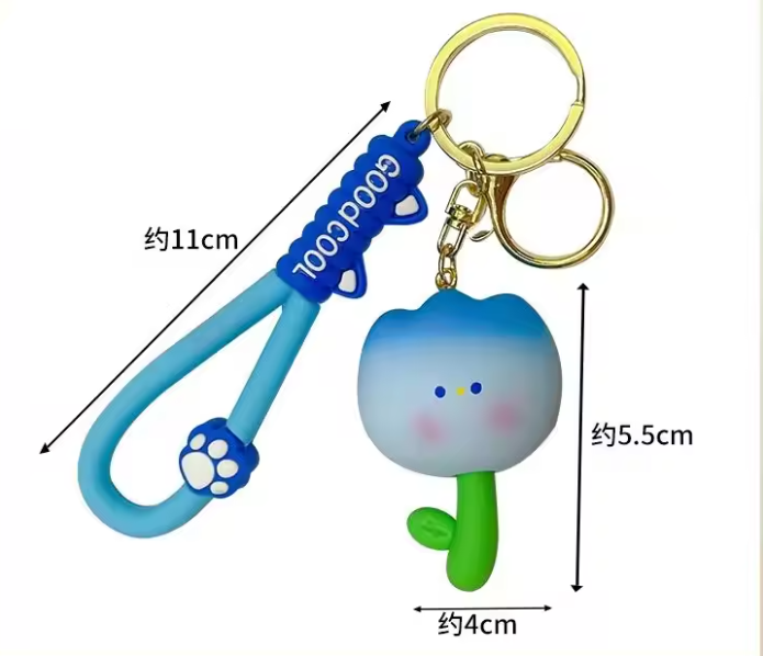 Porte-clés tulipe en résine colorée