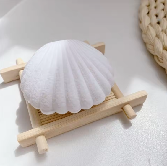 Boîte à bijoux en velours en forme de coquillage