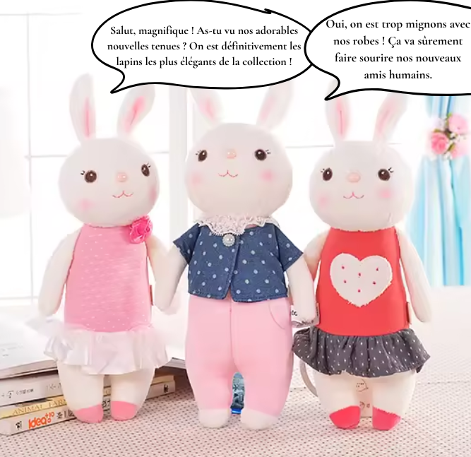 Peluche Lapin Artisanale - Doux Jouet pour Bébé