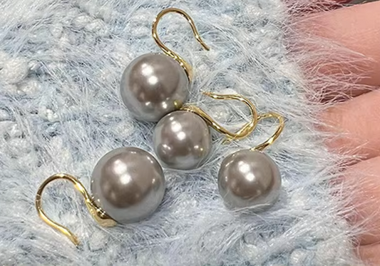 "Perla" Boucles d'oreilles élégantes en S925 plaqué en Or 18K & Rhodium