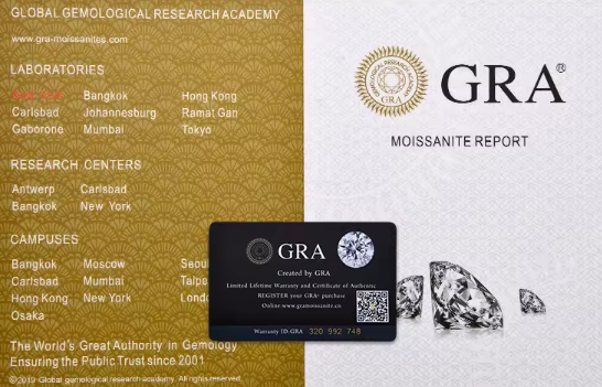 Bagues de Fiançailles en Moissanite de 0.5CT, plaquées rhodium avec certification